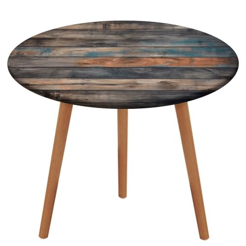 Wasserdichte runde Tischdecke für den Außenbereich, elastische Tischdecke, Gartentischdecke, abwischbarer Tischschutz, braune Textur, bedruckt für Abendessen, Küche, Party, Tischdekoration von Vqqkasmn