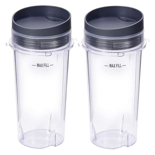 Mixbecher, 2er-Pack 16-oz-Becher Mit Flachen Deckeln, Kompatibel Mit Nutri, Kompatibel Mit Ninja, Mixer-Ersatzteile Mixbecher, 2er-Pack 16-oz-Becher Mit Flachen Deckeln, Kompatibel Mit Nutri, Kompatibel Mit Ninja, Mixer-Ersatzteile von Vqxmhrpw