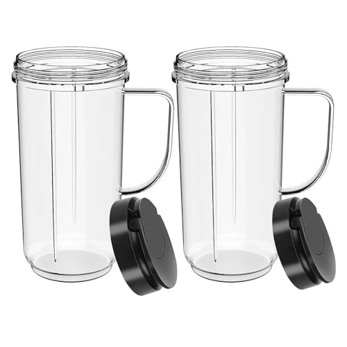 Mixbecher, 650 Ml Becher Mit Klappdeckel For Mitnehmen Mit Griff, Kompatibel Mit Magic Bullet 250 W MB1001, Mixer-/Entsafter-Mixer-Zubehör von Vqxmhrpw
