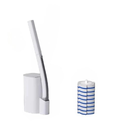 Vqxmhrpw Einweg-Toilettenbürstenset, Toilettenschüssel-Reinigungsset, Reiniger Mit Nachfüllpackungen, Bodenständer-Reinigungswerkzeug for Badezimmer-WC-Zubehör(Floorstand Set) von Vqxmhrpw