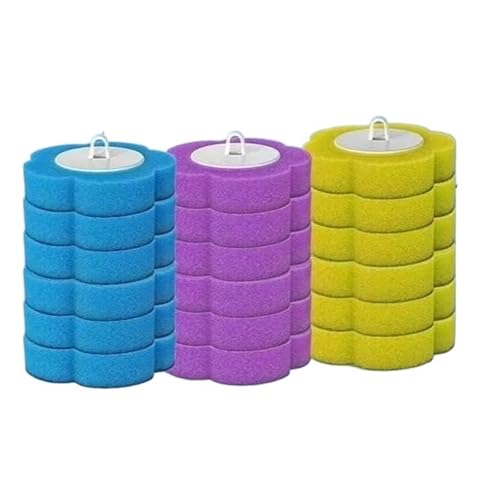 Vqxmhrpw Einweg-Wand-WC-Brüher-Set Haushalts-Batoom-Reinigungswerkzeug Keine Toten Winkel Ersatzköpfe(Blue 6+Purple 6+Yellow 6) von Vqxmhrpw