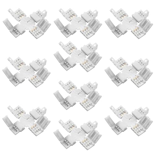 10sets 3 Pin LED Anschluss 10 mm Lötfreier LED Licht Anschluss LED Leuchten Verlängerung X Form Lötfreie LED Adapter Verbinder für WS2811 WS2812B SK6812 LED Streifen von Vrabocry