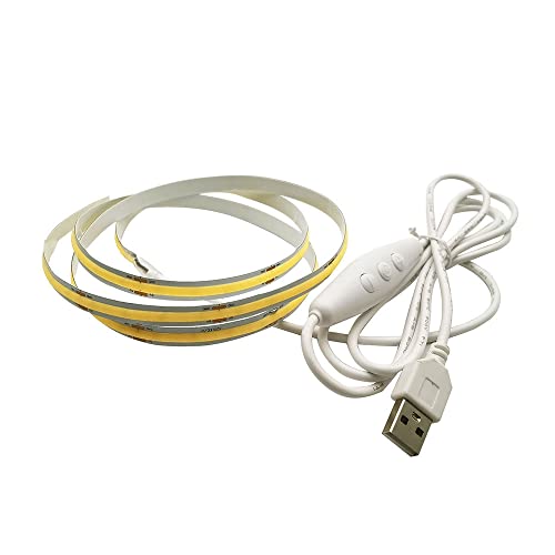 6.56FT FCOB COB FOB LED Streifen Lichter USB Powered 640LEDs Naturweiß 4000K Dimmbares 90+ Hoch CRI 5V 7W/m Flexible Hohe Dichte für TV Hintergrundbeleuchtung PC Schlafzimmer Küche Home DIY Dekoration von Vrabocry