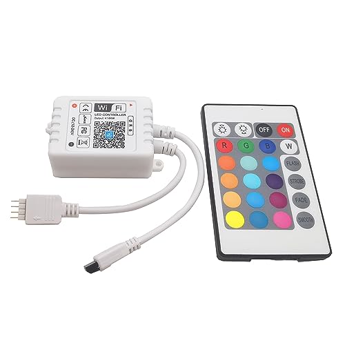 Aktualisierte Version wifi RGB Led Streifen Kontroller kompatibel mit Alexa und Google Home, drahtlose Fernbedienung/Timer von Smartphone Für alle RGB led strip von Vrabocry