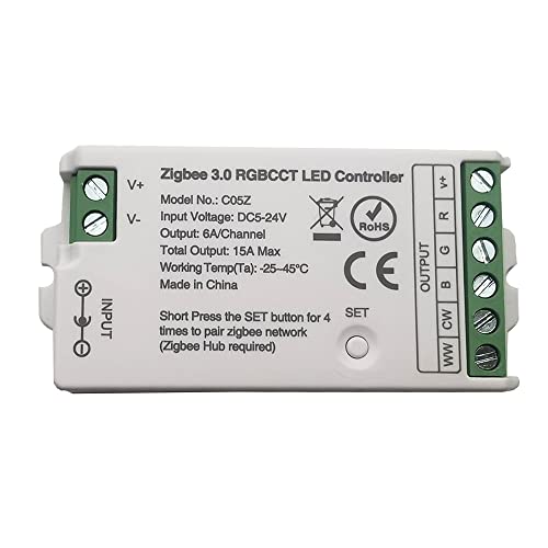 C05Z RGB+CCT 2.4GHz WiFi Zigbee3.0 LED Controller für RGBCCT LED Strips Kompatibel mit Bridge Tuya Dual-Mode Gateway Andriod iOS APP Steuerung Dimmen von Vrabocry