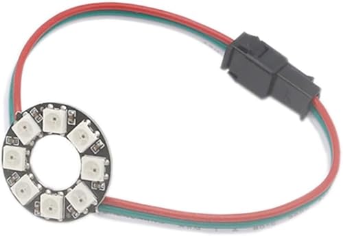 DC 5V WS2812B 8 LEDs Pixel Ring Schwarz Pcb adressierbare LED-Module WS2812 IC RGB Vollfarbe Rund LED Kreis von Vrabocry
