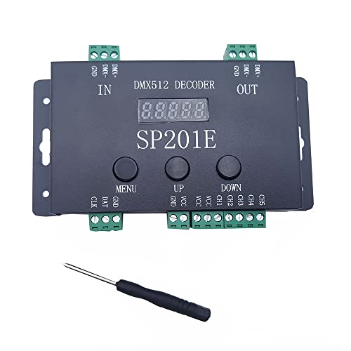 DC5V-24V DMX512 Decoder Controller SP201E SPI Signal adressierbar IC RGB LED Pixel 5 Kanal PWM Ausgang ws2811 2812 1903 Strips von Vrabocry