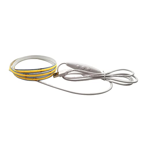 3.28FT FCOB COB FOB LED Streifen Lichter USB Powered 320LEDs Warmes Weiß 3000K Dimmable 90+ High CRI 5V 7W Flexible Hohe Dichte für TV Hintergrundbeleuchtung PC Schlafzimmer Küche Home DIY Dekoration von Vrabocry