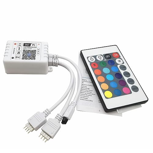 Mini RGB 10M/5M Led Streifen Kontroller mit 2 Steckdosen, kompatibel mit Alexa und Google Home, drahtlose Fernbedienung/Timer von Smartphone Für alle RGB led strip von Vrabocry