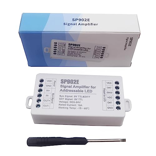 SP902E SPI Signal Verstärker Repeater für WS2812 WS2811 WS2813 RGB adressierbare IC LED Pixel Streifen programmierbare Matrix Panel Licht von Vrabocry