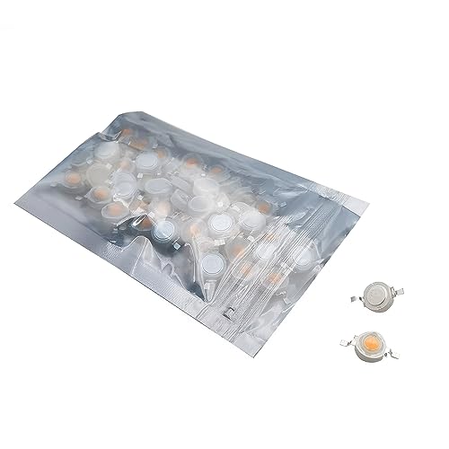 Vrabocry 100 Stücke High Power Led Chip 1 Watt Super Helle Intensität SMD Light Emitter Komponenten Diode Lampe Lampe Perlen Chip DIY Leuchten für Flutlicht Scheinwerfer Vollspektrum 380-840nm von Vrabocry