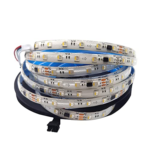 Vrabocry 12V 24V TM1814 RGBW RGBWW LED Streifen SMD 5050 Chip 4 IN 1 Programmierbare Address Smart Pixel Band licht 5M 60LEDs/M IP30 IP67 (IP65 wasserdicht, 24V Rgb+ Warmweiß) von Vrabocry