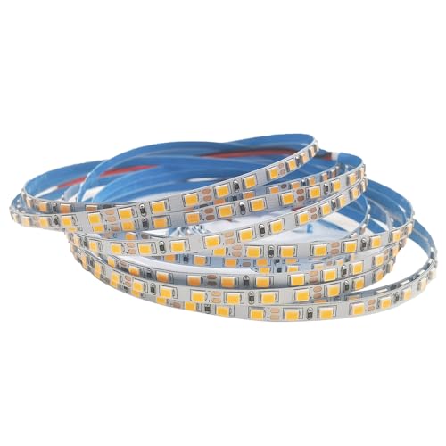 Vrabocry 12V LED Streifen Warmweiß, 5M LED Strip Selbstklebend 3000K, SMD 2835 Schmal 4mm Breit 120LED/M IP20 DIY Lichtband für Innen Heim Küche Deko,Nicht Netzteil von Vrabocry