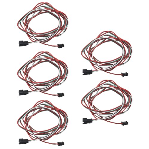 Vrabocry 5 Stück 2 m 3-poliger JST SM Stecker weiblich Stecker LED Anschlusskabel für WS2812B WS2811 SK6812 FCOB WS2811 LED-Leuchten mit Steckern SM 3P Schnalle frei Schweißstecker Licht Controller von Vrabocry