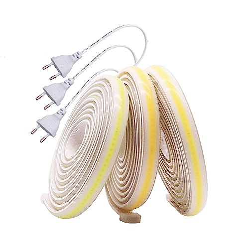 Vrabocry AC220V COB LED Streifen 288 Leds/M 12mm Wasserdichte IP65 CRI 90 Hohe Helligkeit Flexible COB Led-leuchten 3000K 4000K 6000K fur Drauben Drinnen (3M, naturweiß) von Vrabocry