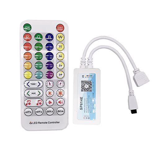 Vrabocry Bluetooth RGBW IR-Fernbedienung SP614E LED-Controller mit Musik Sync DIY Timer Gruppe mehrere Beleuchtungsmodus arbeiten mit IOS und Android Smartphone APP-Steuerung für 5 PIN Lichtleiste Vrabocry Bluetooth RGBW IR-Fernbedienung SP614E LED-Controller mit Musik Sync DIY Timer Gruppe mehrere Beleuchtungsmodus arbeiten mit IOS und Android Smartphone APP-Steuerung für 5 PIN Lichtleiste von Vrabocry