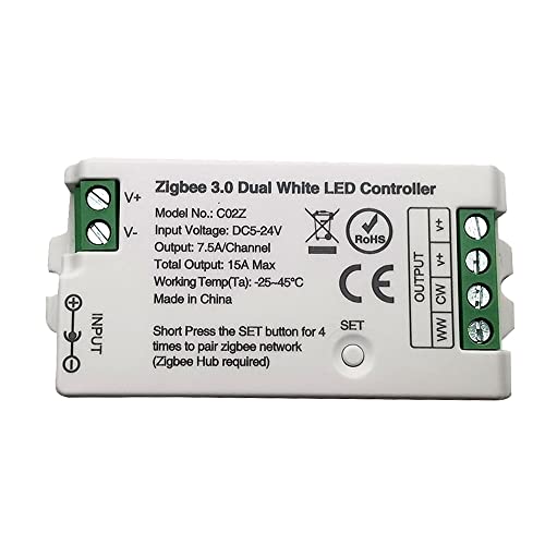 Vrabocry C02Z CCT 2.4GHz WiFi Zigbee3.0 LED Controller für CCT LED Strips Kompatibel mit Bridge Tuya Dual-Mode Gateway Andriod iOS APP Steuerung Dimmen Vrabocry C02Z CCT 2.4GHz WiFi Zigbee3.0 LED Controller für CCT LED Strips Kompatibel mit Bridge Tuya Dual-Mode Gateway Andriod iOS APP Steuerung Dimmen von Vrabocry