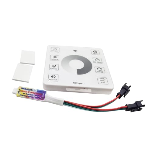 Vrabocry DC12-24 RF LED Pixel Streifen Controller led Licht Flow Wasser Wireless Touch Dimmer Panel für WS2811 Laufendes Wasser Fließendes Pferderennen Streifen Licht (1To2 Steuerung) von Vrabocry