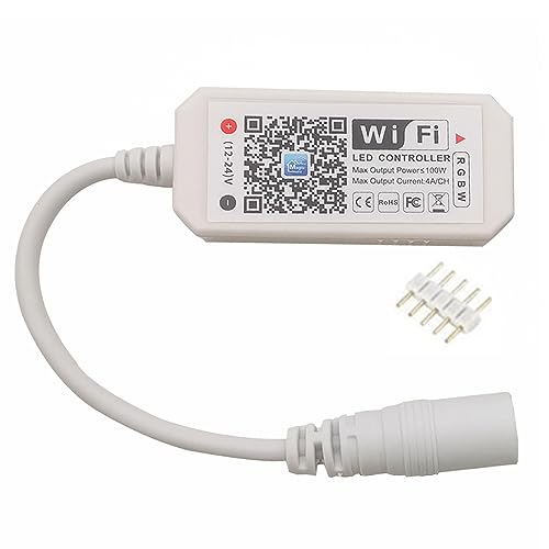 Vrabocry RGBW LED Controller Wifi für LED Streifen/Strip RGBW LED Band,Dimmer/Fernbedienung Arbeiten Controller mit Android und IOS System 16 Millionen Farben, DIY von Vrabocry