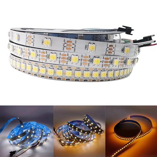 Vrabocry SK6812 WWA Pixel LED Streifen 5M 5V 30 60 144 LEDs/M Programmierbare Adressierbare Einzelnen WS2812B Warme weiß + Weiß + Bernstein Band Licht (1M 144LEDs Per Meter) von Vrabocry