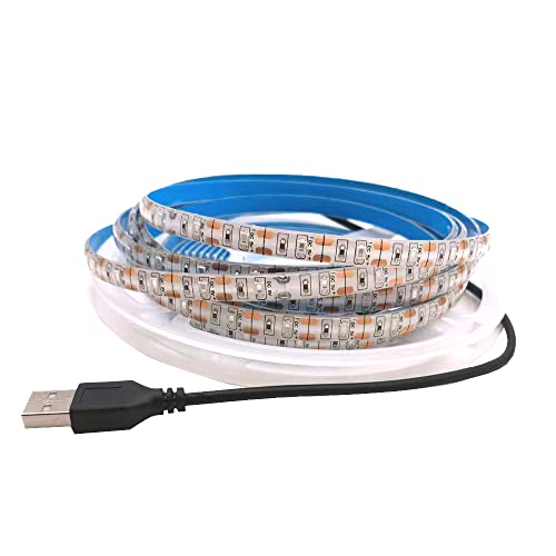 Vrabocry SMD2835 LED-Lichtleiste USB-betrieben 1 m/3,28 ft 5 V 60 LEDs 395 nm-405 nm UV-Schwarzlicht für fluoreszierende, 3D-Druck-Härtung, Computergehäuse, UV-Poster, UV-Körperfarbe IP65 wasserdicht von Vrabocry