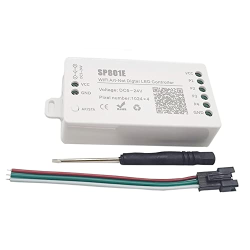 Vrabocry SP801E WiFi Art-Net Magic LED Controller LED Matrix Panel Modul WS2812B WS2811 Lichtleiste Drahtlose Steuerung iOS Android DC5-24V Vrabocry SP801E WiFi Art-Net Magic LED Controller LED Matrix Panel Modul WS2812B WS2811 Lichtleiste Drahtlose Steuerung iOS Android DC5-24V von Vrabocry