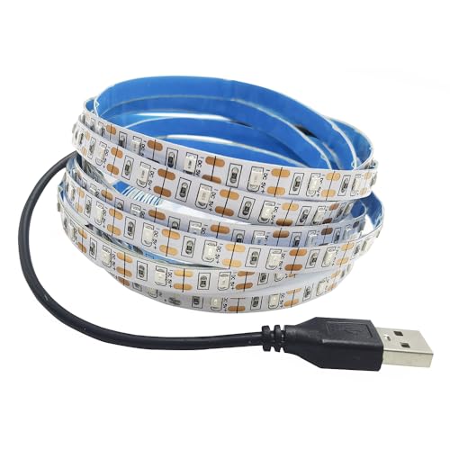 Vrabocry USB LED Streifen DC 5V SMD 3528 Rot 5m/16.4ft 300 Leds LED Streifen mit USB Kabel TV Desktop Laptop Hintergrundbeleuchtung Küche Beleuchtung Seil Beleuchtung Nicht wasserdicht von Vrabocry