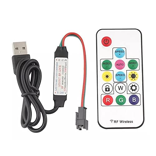 Vrabocry WS2812B WS2811 SK6812 LED Controller RGB Dimmer 5V RF Wireless 3-Pin Jack USB Output WS2812B RGB LED Streifen Fernbedienung von Vrabocry