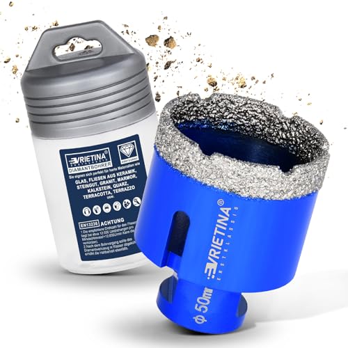 50mm Diamant Fliesenbohrer M14 Diamantbohrer Glasbohrer Nass- / Trocken Fliesenbohrkrone für Winkelschleifer, Diamant Bohrkrone Lochsäge Lochbohrer von Fliesen Marmor Granit Porzellan Feinsteinzeug 50mm Diamant Fliesenbohrer M14 Diamantbohrer Glasbohrer Nass- / Trocken Fliesenbohrkrone für Winkelschleifer, Diamant Bohrkrone Lochsäge Lochbohrer von Fliesen Marmor Granit Porzellan Feinsteinzeug von Vrietina