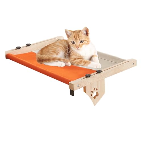 Katzen-Sitzstange für Fensterbank, Katzenbett aus Holz, verstellbarer Katzensitz, Katzenfensterbanknest, Katzenhängemattensitz, gepolstertes Katzenbett, Fensterbank Katzenmöbel, verstellbare von Vriusi