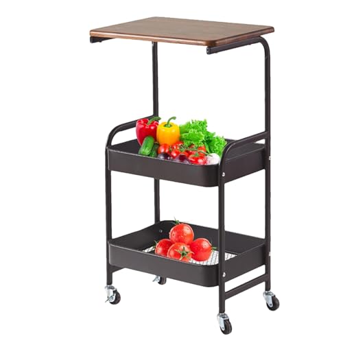 Rolling Standing Utility Rack, Multi-tier Storage Shelf, Large Standing Shelf Units, Rolling Cart Utility Rack, Smooth Implementierung Shelf, Adjustable Storage Rack, Portable Rolling Storage Cart von Vriusi