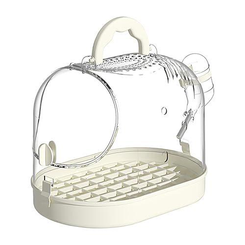 Transparenter Handkäfig Papageienkäfig Take-out Käfig Haushalt High-End Tragbarer Käfig Reisetrage mit Tablett Atmungsaktiver Papageienkäfig mit ausbruchsicherer Schnalle für Zuhause, Büro, Reisen und von Vriusi