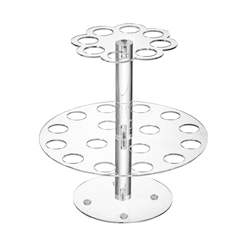 Vriusi Acryl-Eiscreme-Ständer – Acryl-Eistütenhalter mit 24 Löchern – Lebensmittelständer für Sommer, Essenskegel, Display, Waffelkegel, Halter für Hochzeit von Vriusi