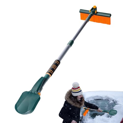 Vriusi Auto Schneeschaufel Ausziehbar Fahrzeug Schneeschaber Tragbar Eiskratzer Schneebesen für Winter Schneeräumwerkzeug Multifunktionaler Schneeschaber Schneeräumung Winterwerkzeug Ausziehbarer von Vriusi