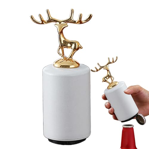 Vriusi Automatischer Flaschenöffner, Elektrischer Kronkorkenöffner, Elch-Design Flaschenöffner, Edelstahl Flaschenöffner, Magnetischer Dosenöffner, Bar Flaschenöffner, Stilvoller Elchöffner, Tragbarer von Vriusi