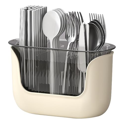 Vriusi Besteckhalter für Arbeitsplatte, 3 Fächer, zum Kochen, Besteck, transparenter Utensilienspatel, Halter für Saucenlöffel von Vriusi