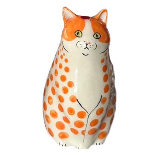 Vriusi Blumenvase Deko Katze Tupfen Katze Blumenvase Gepunktete Katze Katze Vase Harz Kleine Tiervasen für Katzenliebhaber Tischdekoration von Vriusi