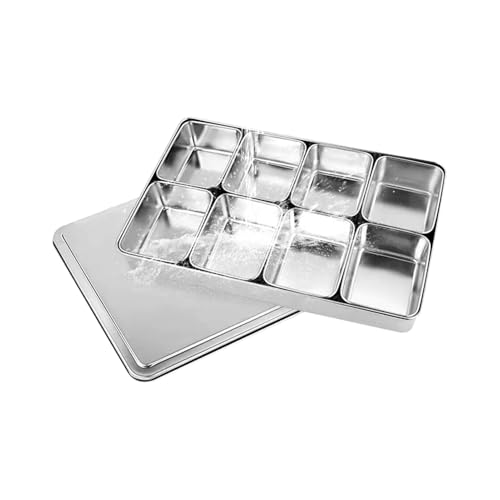 Vriusi Deckel und Halter Tablett Aufbewahrung, Multi Grid Design Masala Box, Vielseitige Gewürzbox, Multi Grid Edelstahl Gewürzbox Küchenaufbewahrung mit Deckel und Haltertablett Vriusi Deckel und Halter Tablett Aufbewahrung, Multi Grid Design Masala Box, Vielseitige Gewürzbox, Multi Grid Edelstahl Gewürzbox Küchenaufbewahrung mit Deckel und Haltertablett von Vriusi