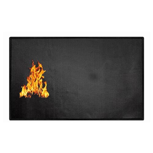 Vriusi Grillmatten für Outdoor-Grill, feuerfeste Schutzmatten unter dem Grill, feuerfeste Untergrillmatte, feuerfeste Unterlage, faltbare Grillbodenpolster, Grillschutz für Feuerstelle von Vriusi