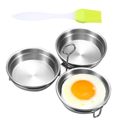 Vriusi Pochierte Eierbecher, Edelstahl-Eierpochierer, antihaftbeschichtet, Mikrowellen-Eiermacher, Spiegelei-Pfannkuchen-Form, Eier-Kochbecher, Küchen-Kochgeschirr für Eier, von Vriusi
