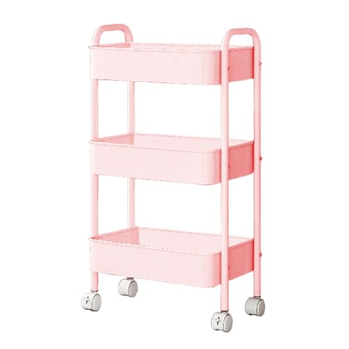 Vriusi Rolling Storage Cart, Multifunctional Kitchen Trolley, 3-Tier Storage Shelf Cart, Movable Storage Organizer Tool Cart for Kitchen, Bathroom, Living Room, Multi- Storage Cart von Vriusi