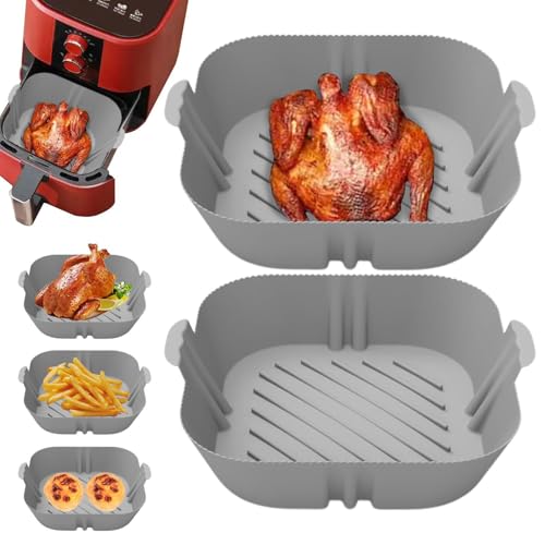 Vriusi Silikon Air Fryer Zubehör, Silikon Air Fryer Liners, Air Fryer Silikon Töpfe, Air Fryer Silikon Korb Liner Antihaft Air Fryer Liner Air Fryer Silikon Pads Silikon für Ofen von Vriusi