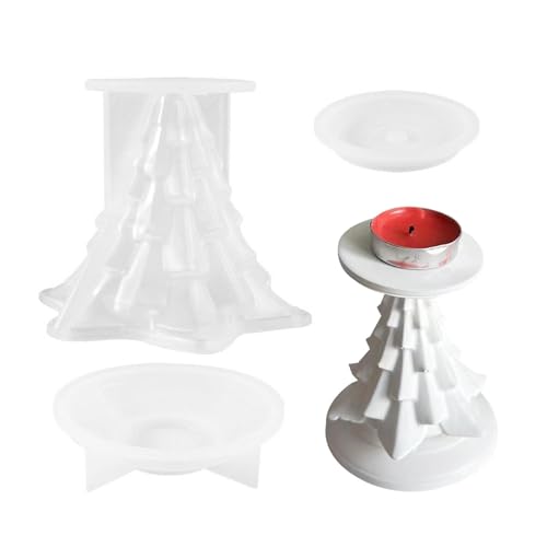 Vriusi Silikon-Kerzenhalter-Form, Weihnachtsbaum-Form für Kerzenhalter, Weihnachtsformen, Silikonformen zum Basteln, für Zuhause, Hochzeitsdekorationen von Vriusi