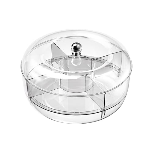 Vriusi Snack Spinner Tragbare Obstplatte für Snacks Drehbar Snacktablett mit Deckel Haushalt Salatschale Große Kapazität Geteiltes Snacktablett mit Deckel Runde Platte mit 5 Fächern für Outdoor Vriusi Snack Spinner Tragbare Obstplatte für Snacks Drehbar Snacktablett mit Deckel Haushalt Salatschale Große Kapazität Geteiltes Snacktablett mit Deckel Runde Platte mit 5 Fächern für Outdoor von Vriusi