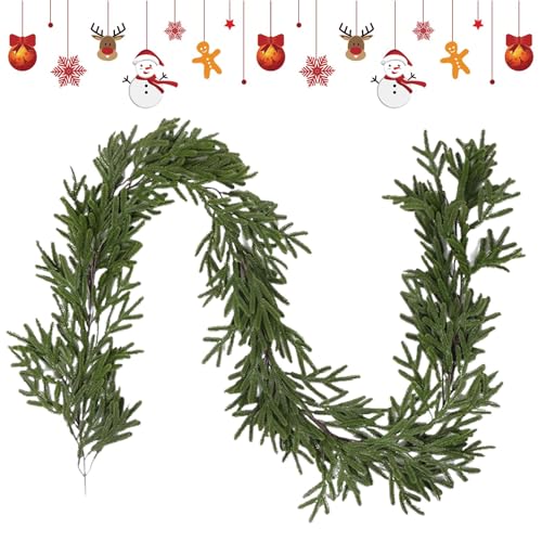 Vriusi Tannengirlande, künstliche grüne Girlande, 2 m Tannengirlande, Feiertagstischläufer, Weihnachtstischdekoration, Wintertischdekoration, Neujahrsgirlande, Weihnachtstischläufer Vriusi Tannengirlande, künstliche grüne Girlande, 2 m Tannengirlande, Feiertagstischläufer, Weihnachtstischdekoration, Wintertischdekoration, Neujahrsgirlande, Weihnachtstischläufer von Vriusi