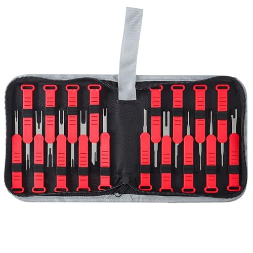 Vriusi Terminal Removal Tool, Professional Terminal Ejector Kit for Car, Electrical Connector Pin Removal Tool Kit, Pin Extractor Terminal Release Tool Set for Automotive Repairs von Vriusi