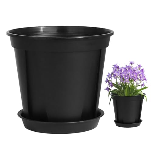 Vriusi Tragbare Anzuchttöpfe | Multifunktionaler Innenbereich mit Drainage | Outdoor-Blumentöpfe 3er Set, vielseitige Pflanztöpfe mit Untersetzer für Zuhause und Blumenläden, perfekt für jeden von Vriusi