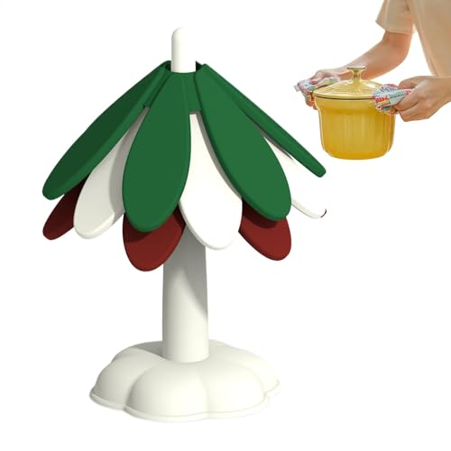 Weihnachtsbaum Untersetzer Silikon Tischmatte Hitzebeständige Topflappen Untersetzer Pads Baum Tisch Isoliermatte Multifunktional Faltbare Silikon Untersetzer für Urlaub Dekor von Vriusi