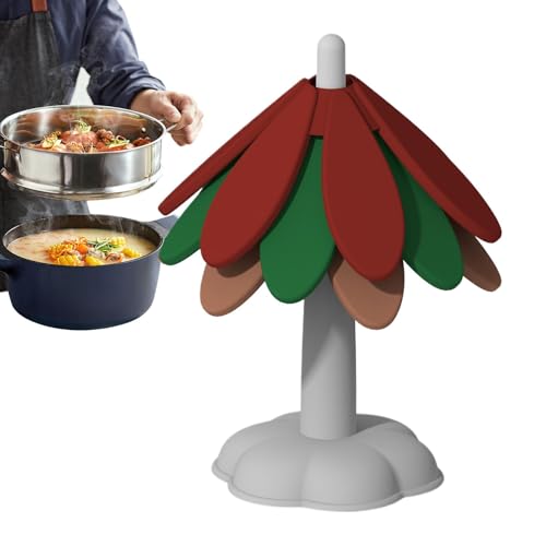 Weihnachtsbaum Untersetzer Silikon Tischmatte Hitzebeständige Topflappen Untersetzer Pads Baum Tisch Isoliermatte Multifunktional Faltbare Silikon Untersetzer für Urlaub Dekor von Vriusi