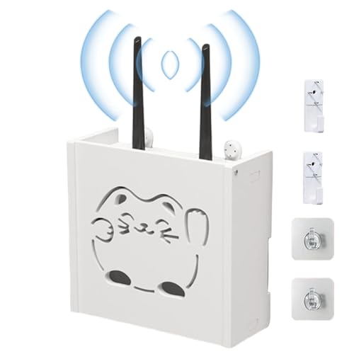 WiFi Router Storage Box, Wall-Mounted Router Box, No Drilling Router Rack, Space Saving Router Hider, TV Set-Top Box Storage, Remote Control Storage Box, Router Organizer WiFi Router Storage Box, Wall-Mounted Router Box, No Drilling Router Rack, Space Saving Router Hider, TV Set-Top Box Storage, Remote Control Storage Box, Router Organizer von Vriusi